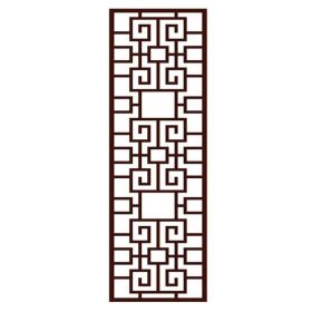 Retro Chinese No Glue Sliding Door Static Film Frosted Glass Window Film Imitation Redwood Lattice Window Film; 15x39 inch