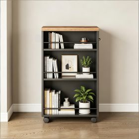 Slim 4-Tier Storage Cart Rolling Narrow Kitchen Cart for Small Spaces Organization Utility Rack with Wheels