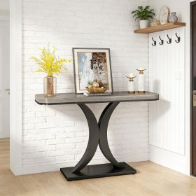 Compact Console Table,Modern Industrial Style Entryway Foyer Table,Sturdy Sofa Table