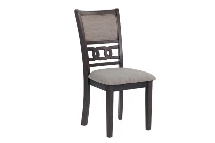 Dining Room Furniture Grey Finish Set of 2 Side Chairs Cushion Seats Unique Back Kitchen Breakfast Chairs