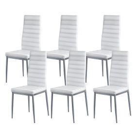 Modern Dining Room Accent Chairs Set of 6, Upholstered Leather Side Chair for Dining Tables