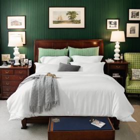 This High-quality White And Pink Oversized Solid Color Duvet Cover Set Includes One Duvet Cover And Two Pillowcases. Its Universally Appealing De (Option: White-Q)
